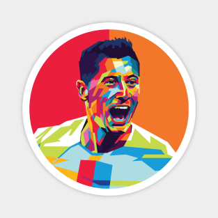 Robert Lewandowski In Wpap Pop Art Style Magnet